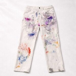 Lululemon ABC Classic Pants 30x29 Warpstreme PAINT SPLATTER THRASHED Light Beige